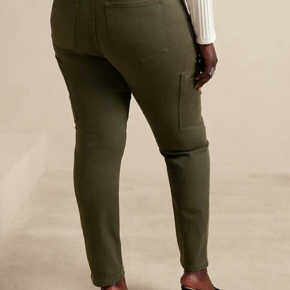 Banana Republic High-Rise Skinny Utility Jeans CAMO GREEN Plus Size 20/35 - Picture 5 of 6
